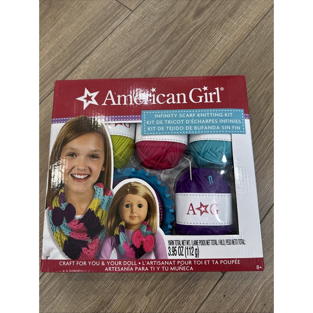 NIB - American Girl Infinity Scarf Knitting Kit For You & Your Doll Craft Yarn
